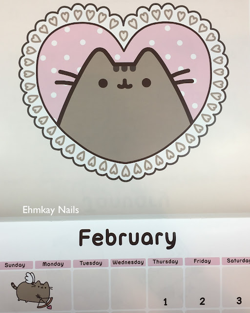 ehmkay nails: Pusheen 2018 Calendar Series, Birthday Pusheen Nail Art