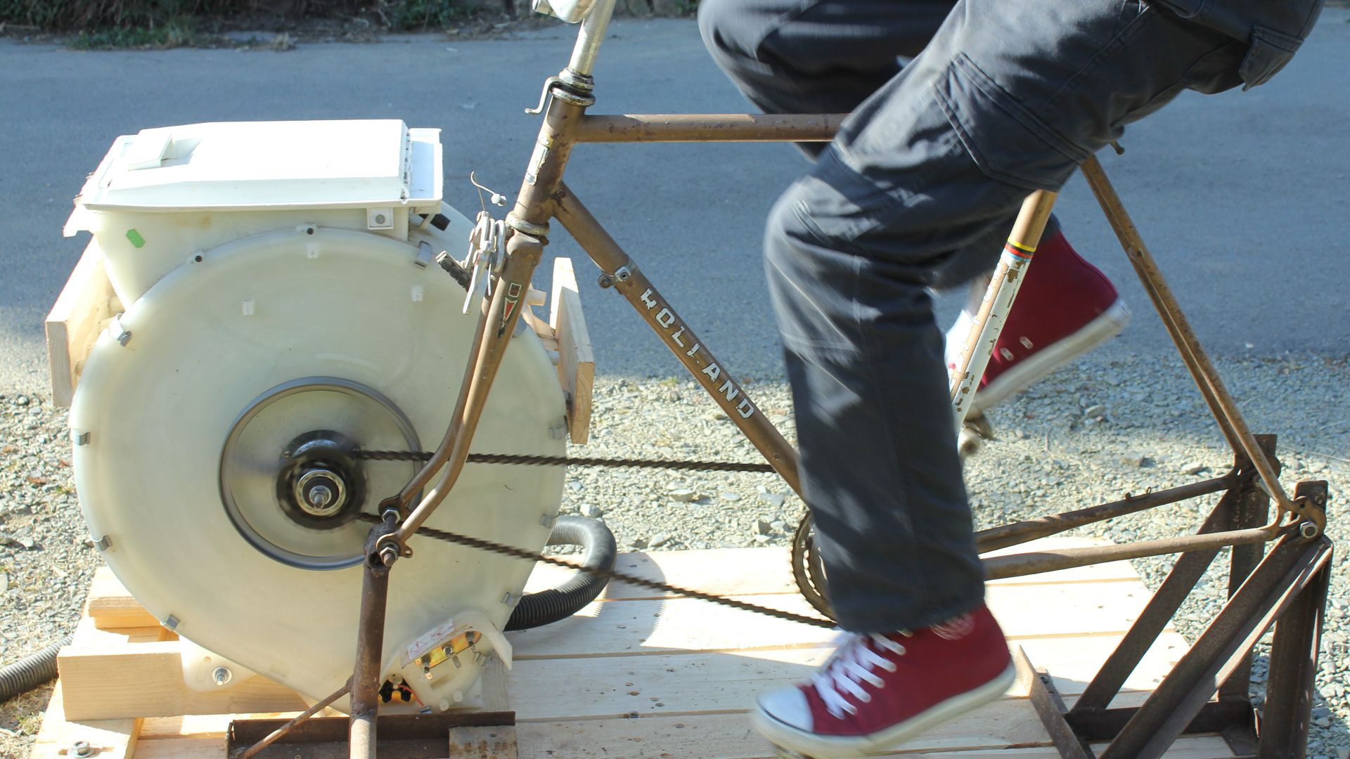 Pedal Powered Spin Dryer Homemade
