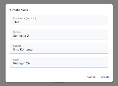 Buat kelas di google classroom Buat kelas di google classroom