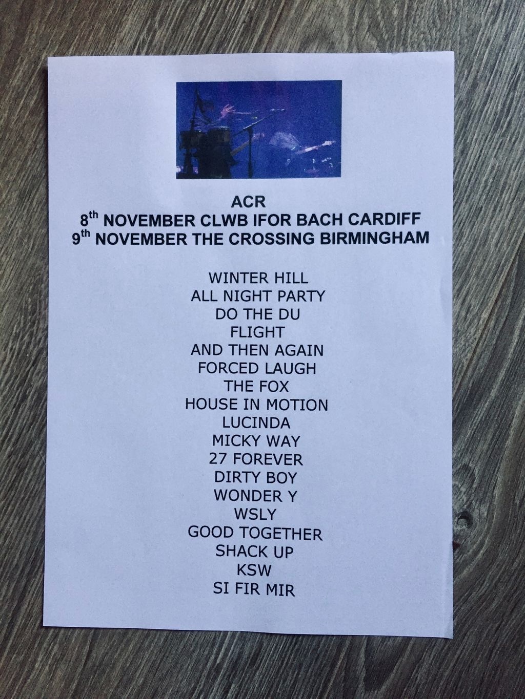 8 November 2019, Clwb Ifor Bach, Cardiff, Wales - ACR Gigography