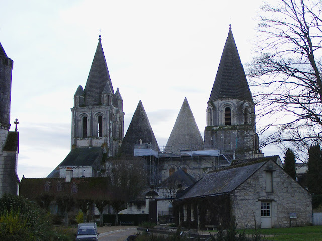 Restoration of the Church of St Ours, Loches.  Indre et Loire, France. Photographed by Susan Walter. Tour the Loire Valley with a classic car and a private guide.