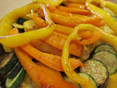 cooked peppers and zucchini