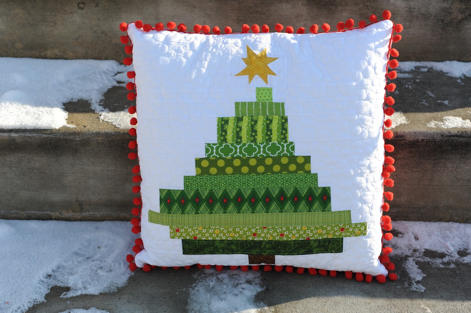 Scrappy Threads Christmas Tree Pillow