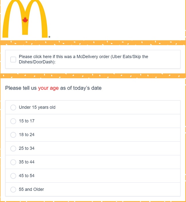 mcdonald's canada survey restaurant number