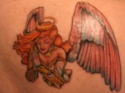 David Beckham Guardian Angel Tattoo David Little Fairy Angel Tattoo picture