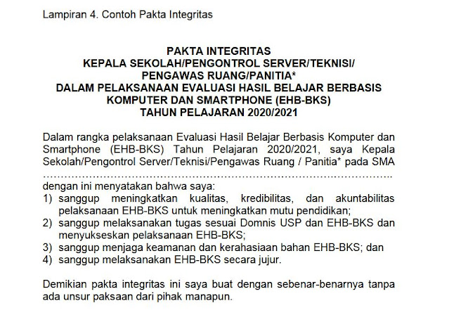 CONTOH PAKTA INTEGRITAS | Seputar Dunia Pendidikan Kita