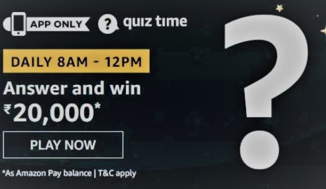 THE QUIZ SOLUTIONS Amazon Daily Quiz Answers [14 may 2020] Win Rs 20,000 Amazon Pay Balance