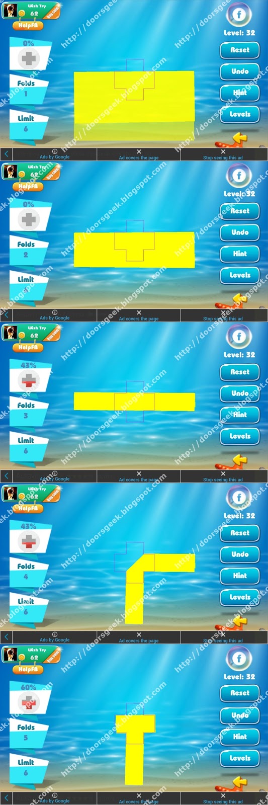 Paper Folding Origami Level 32 Solution Doors Geek