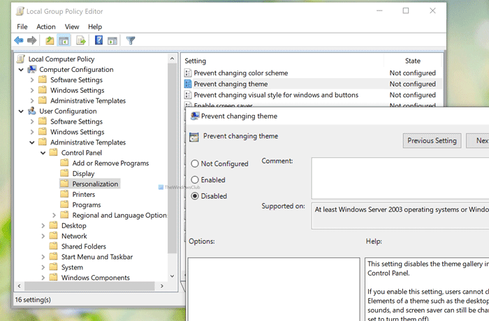 Как изменить тему в Windows 10 без активации