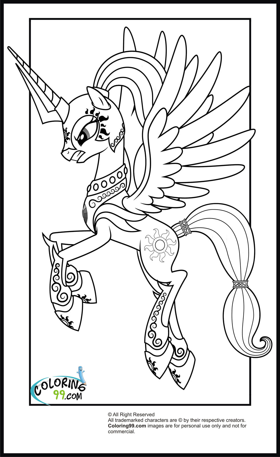 My Little Pony Princess Celestia Coloring Pages | Minister Coloring