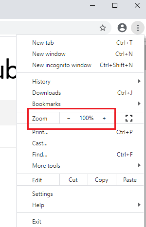 Измените размер текста по умолчанию в Google Chrome с помощью инструмента Zoom.