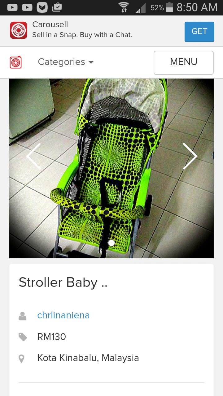 preloved baby stroller