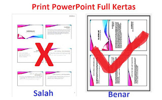4 Cara Print PowerPoint Full Kertas [2/4/6/9 Slide Full Kertas]