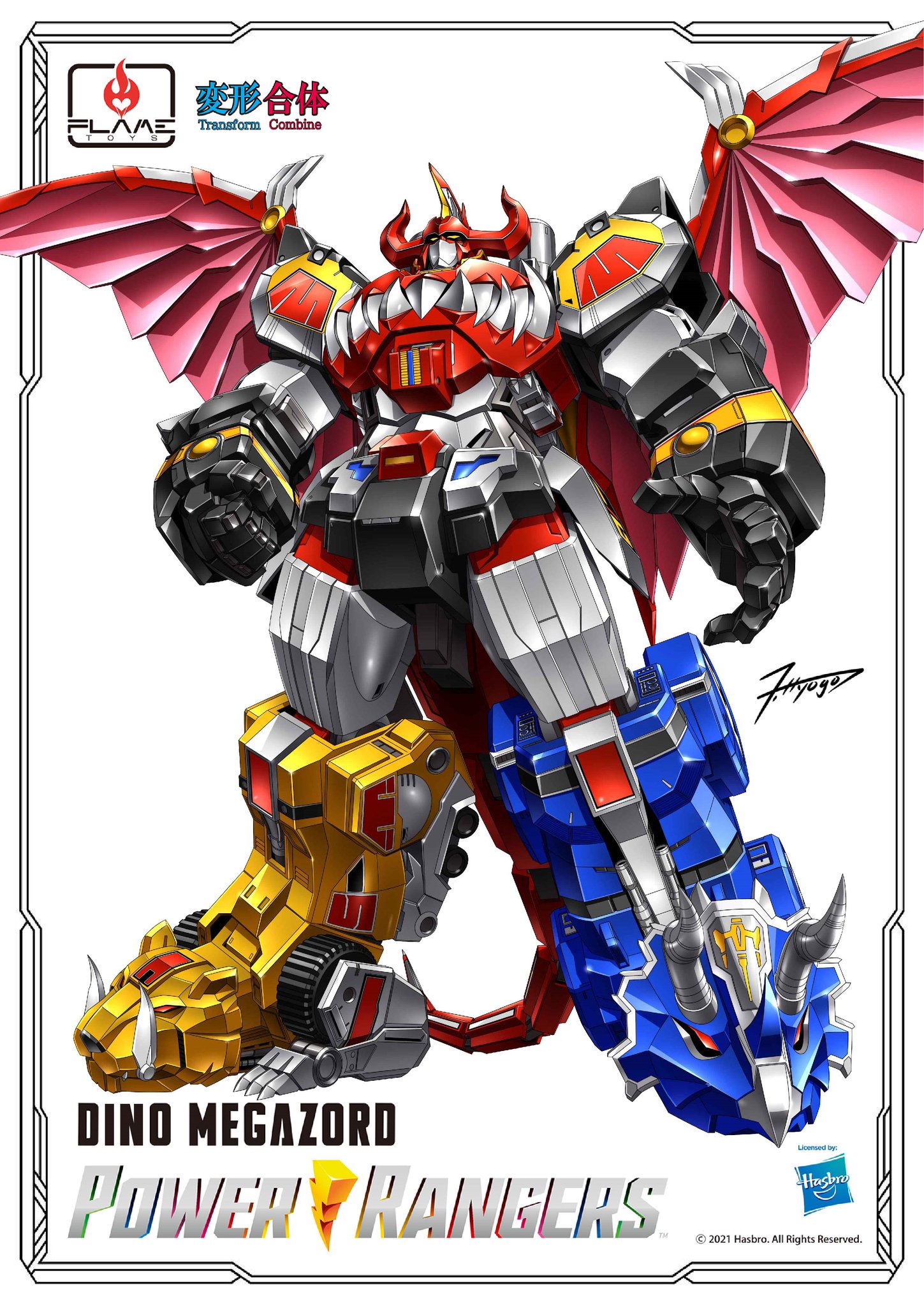 Hasbro anuncia novo Dino Megazord em parceria com a Flame Toys
