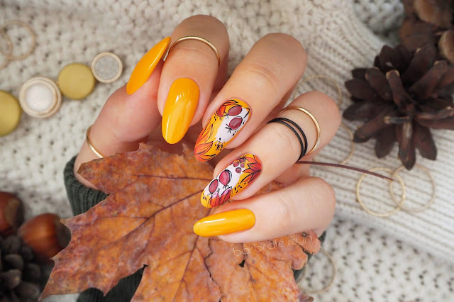 Musztardowe paznokci + jesienne zdobienia | Nails Company