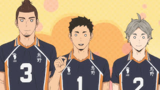 澤村大地 Daichi Sawamura CV. 日野聡 東峰旭 Asahi Azumane CV. 細谷佳正 菅原孝支 Kōshi Sugawara CV. 入野自由 ハイキュー!! アニメ 春高 4期 12話 鮮烈 烏野高校 HAIKYU!!