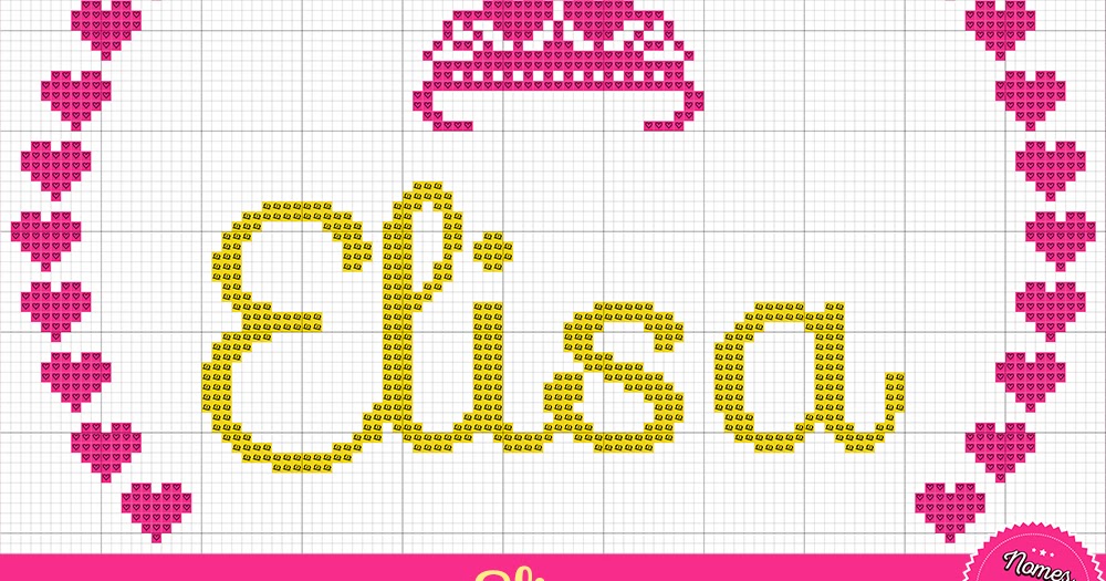 Nomes em Ponto Cruz Nome Elisa em Ponto Cruz 01