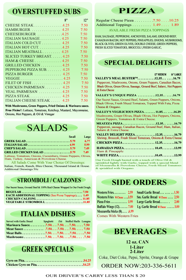 Pizza Valley Bridgeport Side Orders