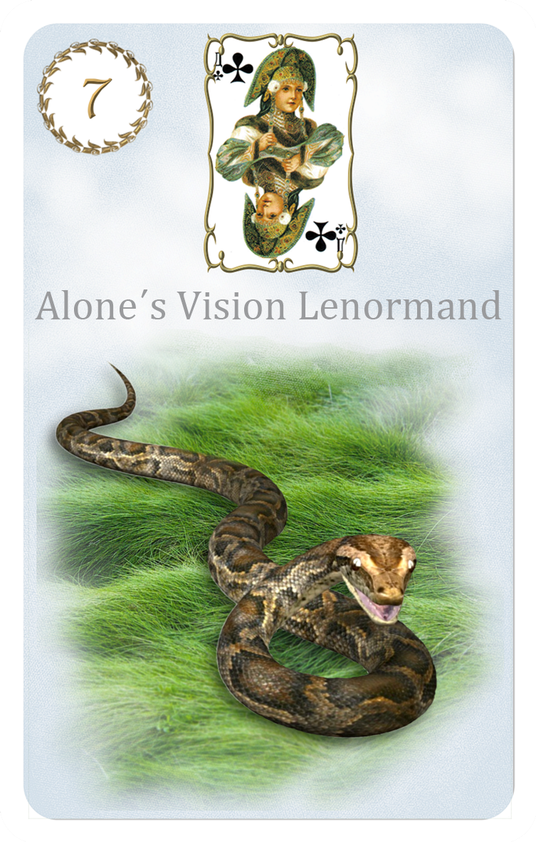 Sha-Lenormand: 7 - Змия - The Snake - Q ♣