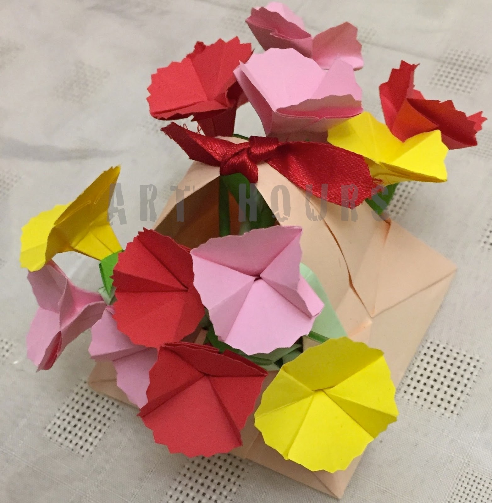 ArchGuide Origami Carnation Flowers Tutorial