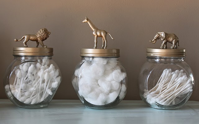 Easy and fun DIY toy animal storage jar tutorial. Raid your kid's toy box or your favorite dollar store and get your craft on!
