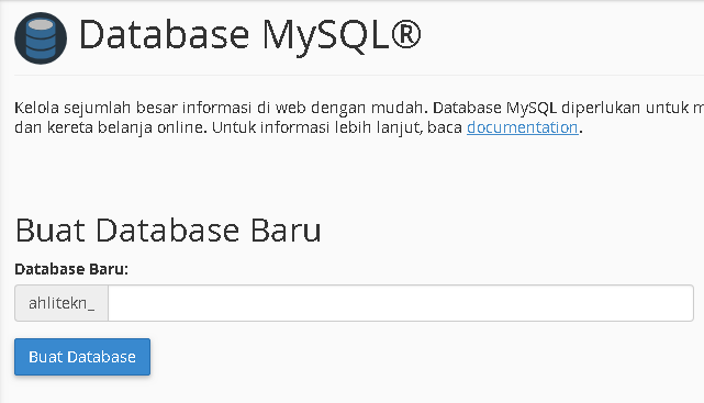 Buat database baru