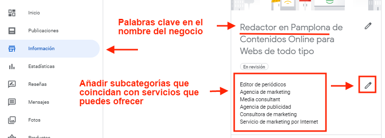 Optimizacion ficha GMB