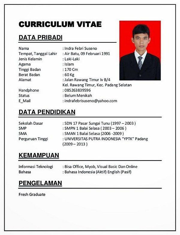 Contoh Curriculum Vitae Yang Baik Birthday Letter