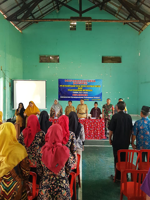 Penyampaian Visi Misi Musyawarah Desa Mojorejo