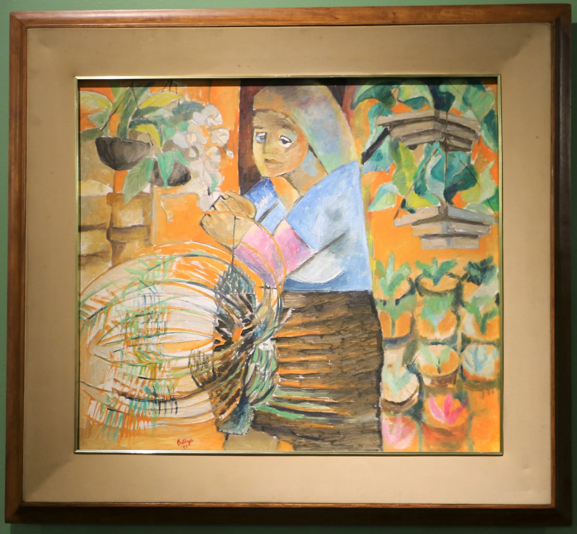 Basket Weaver Painting (1974) by Norma Belleza