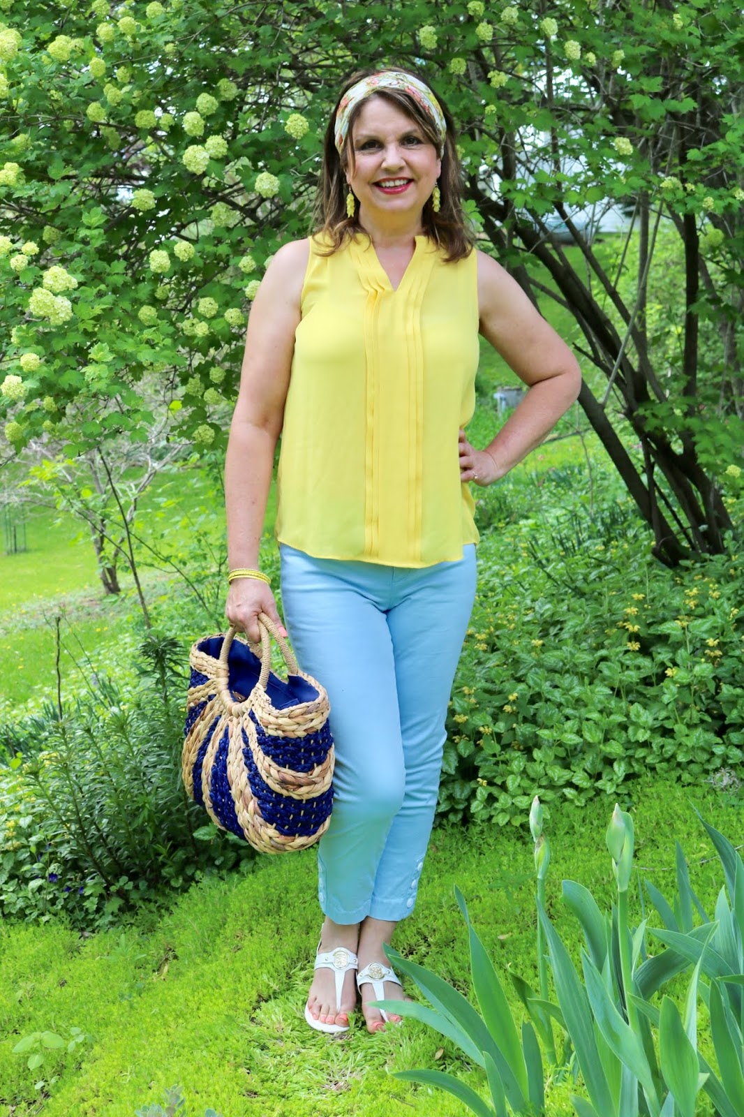 Amy's Creative Pursuits: A Bright Yellow Top with Pastel Blue Pants From  Stitch Fix