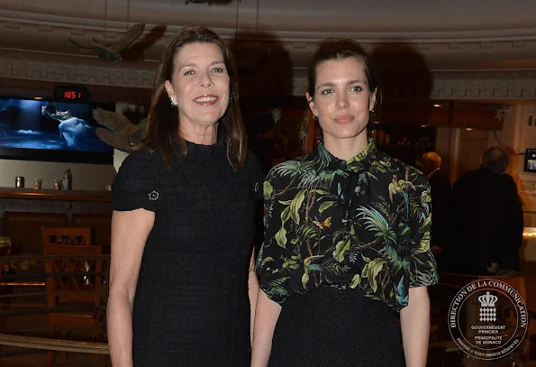 Princess Caroline of Hanover and Charlotte Casiraghi attended first award ceremony of the international symposium The Philosophical Encounters of Monaco - Les Rencontres Philosophiques de Monaco