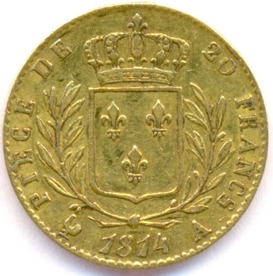French 20 Antique golden coin