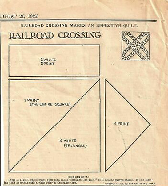 Cloud of Quilt Patterns At the Depot or Railroad Crossing