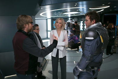 Passengers Chris Pratt, Morten Tyldum, Jennifer Lawrence Set Photo (23)