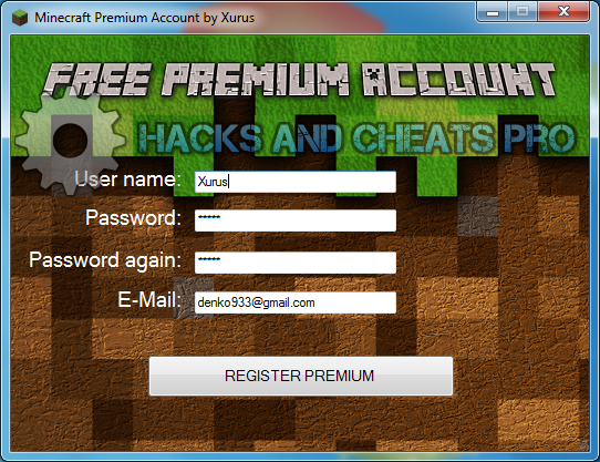 Download cheats, hacks and cracks!: Minecraft Premium Account