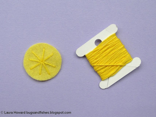 DIY March Daffodils Felt and Yarn Spring Wreath Tutorial embroider the felt daffodil