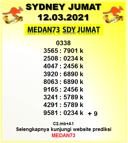 Prediksi Sydney Jumat 12 03 2021 Medan73 Jitu Prediction
