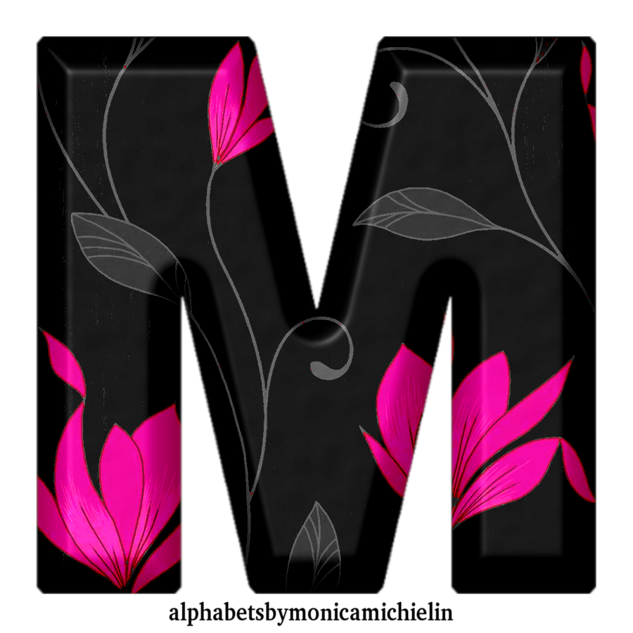 M. Michielin Alphabets: PINK FLORAL FLOWER ALPHABET, NUMBERS, ICONS PNG ...