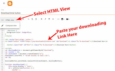 How to Add Download Button with Timer in Blogger How to Add Download Button with Timer in Blogger