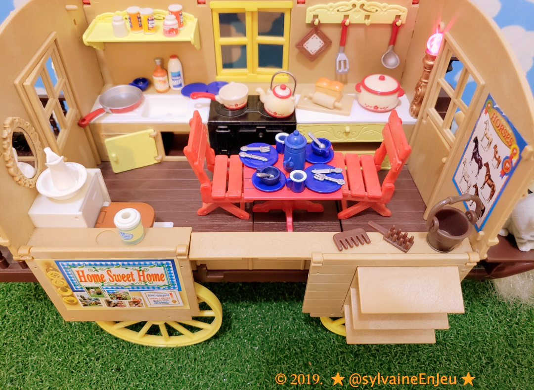 sylvanian caravan and pony