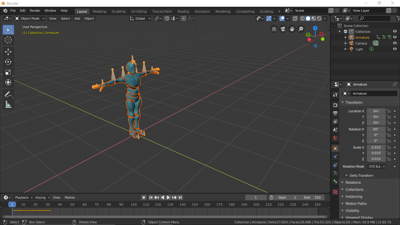 Blender арматура для руки