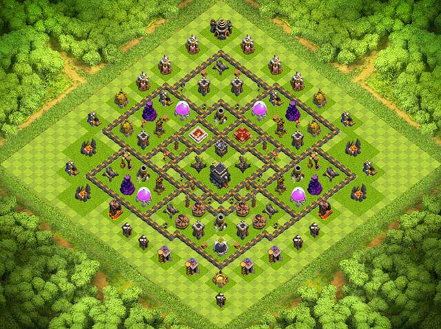 Base Town Hall 9 Clash of Clans Clan War