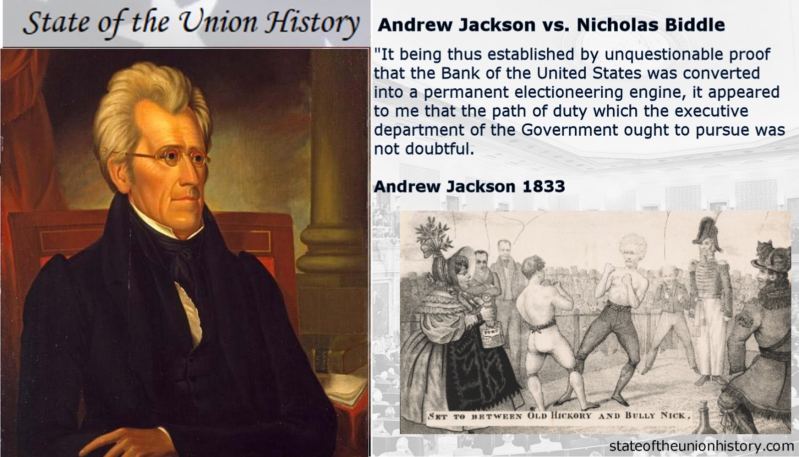 State of the Union History: 1832 Andrew Jackson - Did Nicholas Biddle