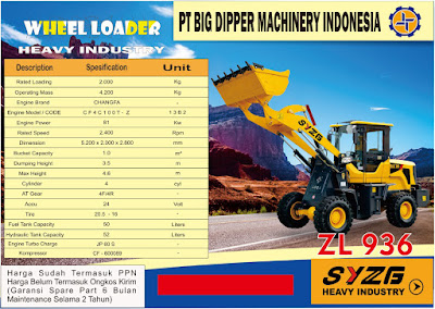 WHEEL LOADER SYZG TYPE ZL 936