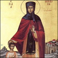 santa Teodora con el niño