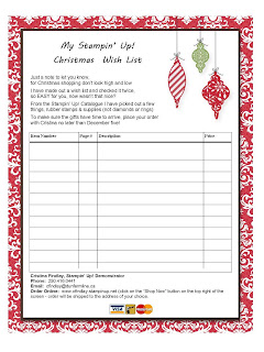 Cristina's Creative Corner: A Christmas Wish List