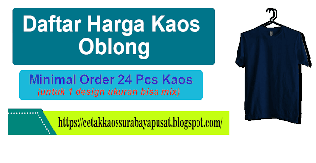 Daftar Harga Kaos Oblong