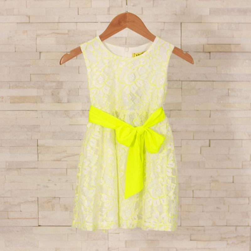 Đầm Ren Kèm dây vải thắt – Bé 3-13 tuổi – Thương Hiệu : Khaki 153553