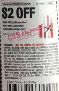  $2/1 Maybelline  New York Lip Product coupon